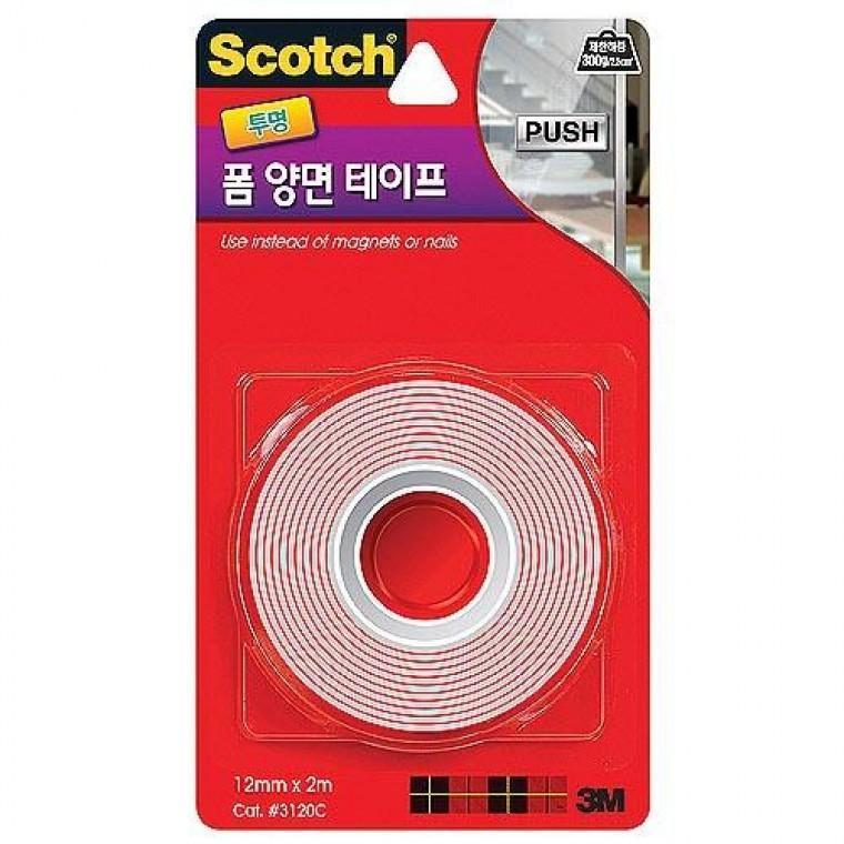 3M)폼양면테이프(3120C/12mmx2m/강력투명)