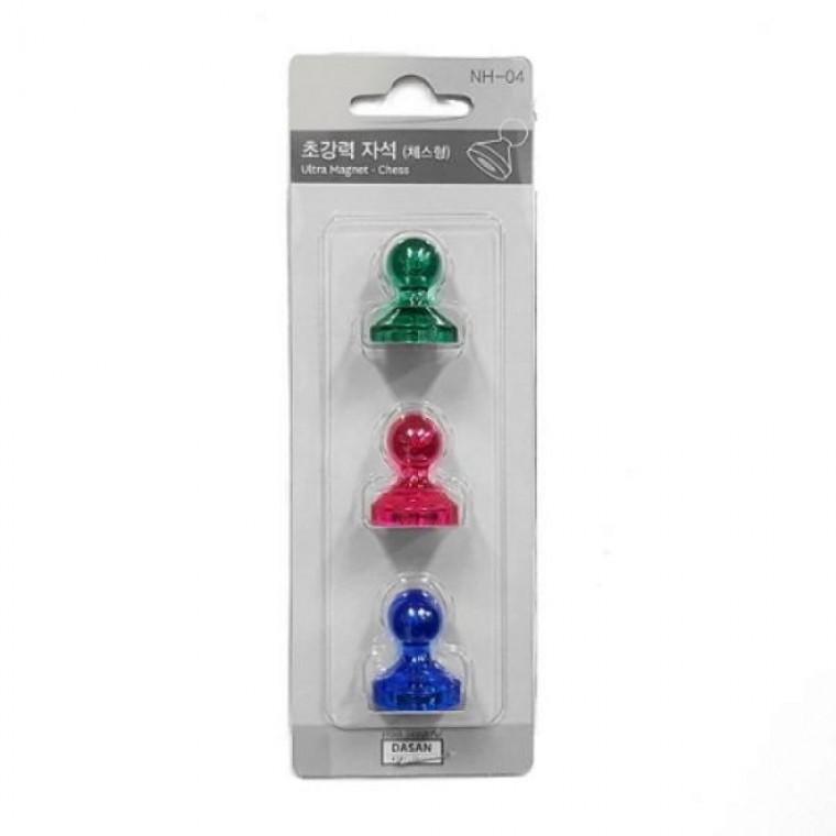 다산)초강력자석 세트(체스형/대/NH-04/3개입)