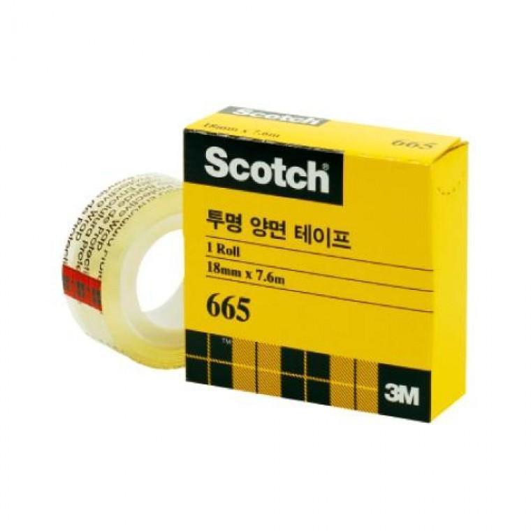 3M)투명양면테이프(665R-18/오피스팩/18x7.6m/6롤)