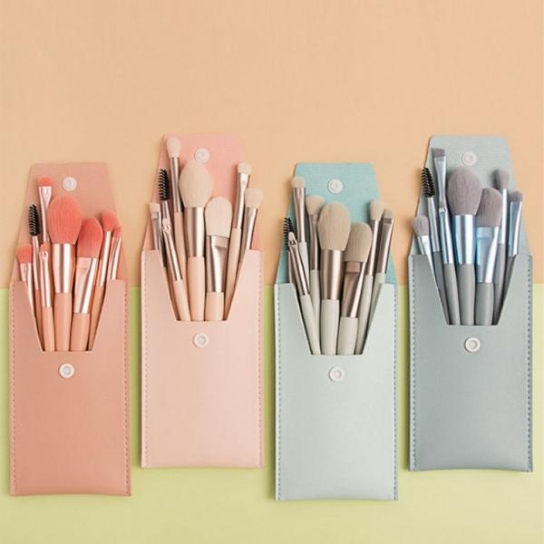 휴대용여행용 미니 화장 메이크업 브러쉬 8종 화장솔 파우치 세트 케이스포함