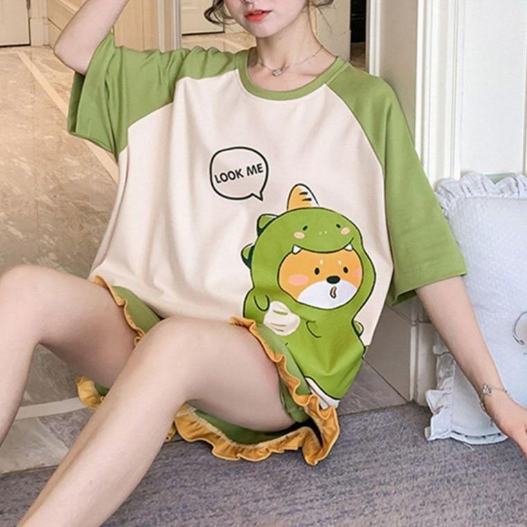 여름 반팔잠옷 여성 파자마세트 홈웨어 실내복 반바지 여자 슬립웨어 겨울 집들이 수면 선물 면 원피스