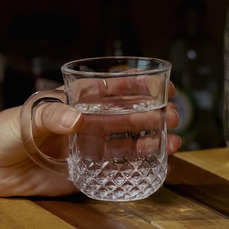손잡이 190ml 머그 유리잔 카페 술잔 물컵 홈 찻잔 커피