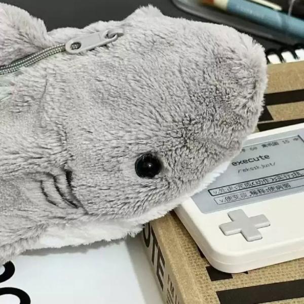 초등필통 파우치 슬림 털필통 봉제필통 애니멀 상어