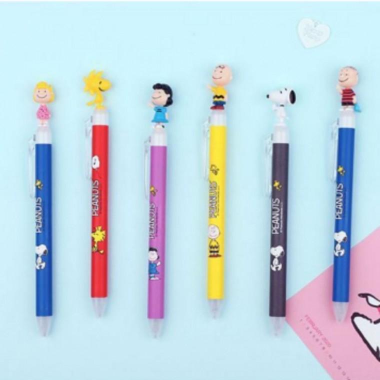 캐릭터 노크식 마스코트 펜 검정 중성펜 굿즈 0.5mm