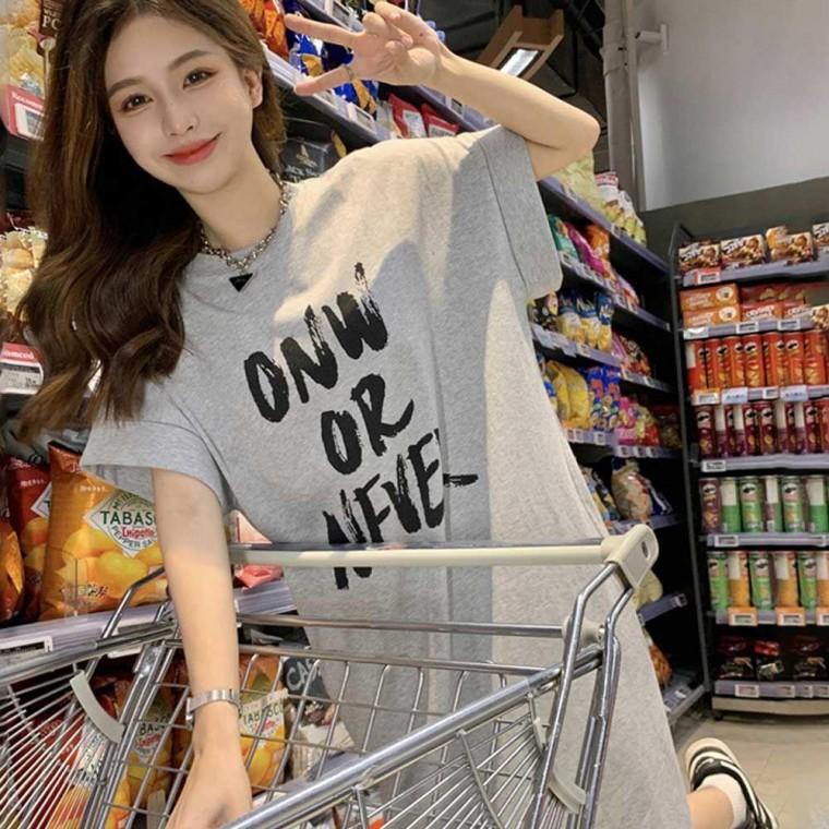 여자 집앞 외출 마트 룩 레터링 반팔 면 원피스 코디 여성 쇼핑몰 꾸안꾸 20대 편한 검정 여자 면