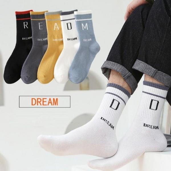준캡 남성 남자양말 DREAM 중목양말 사계절양말 면양말 학생양말