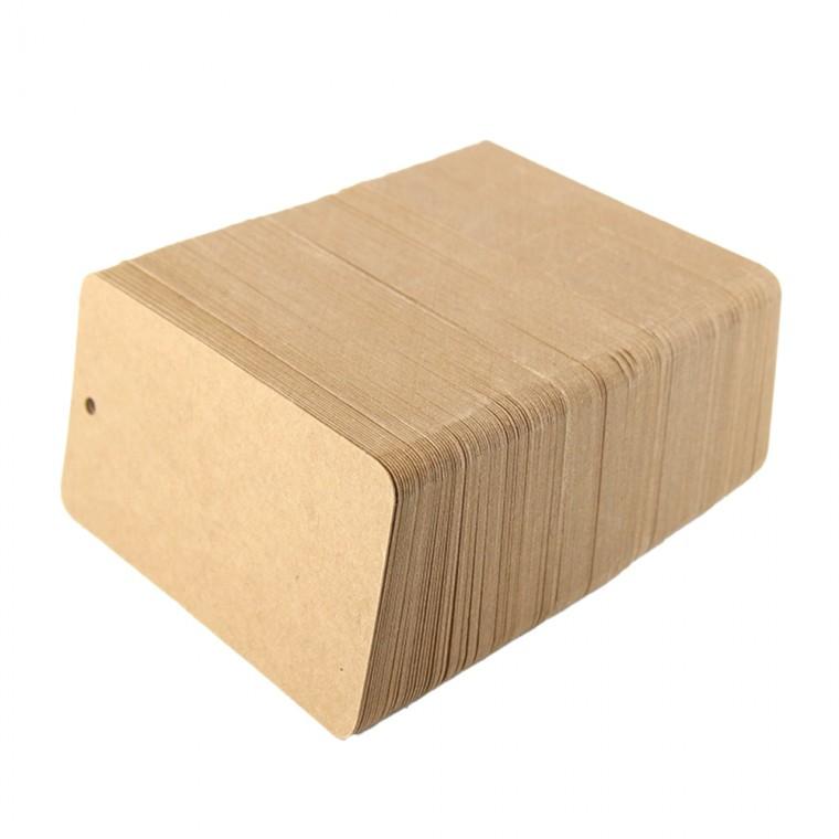 무지라벨택 의류 상품 포장택 크라프트 4x9cm 100P