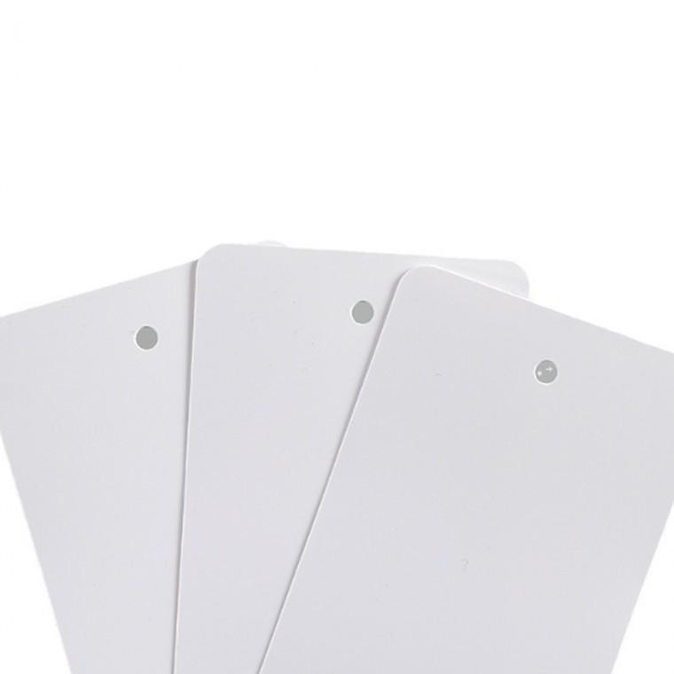 무지라벨택 의류 상품 포장택 화이트 4x9cm 100P