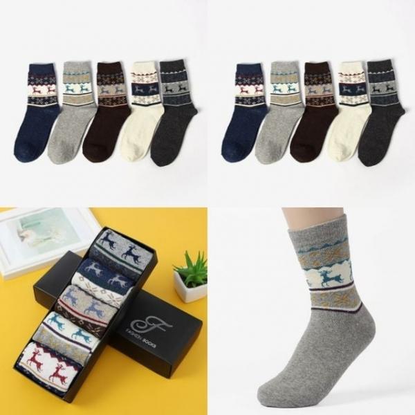 남성용 중목 양말 5켤레세트 가을 중학생양말