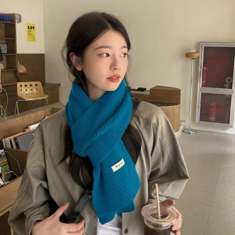 데일리 골지 여성 겨울 목도리 부드러운 니트 목도리 겨울 따뜻한 여성 목도리 니트 빨간 머플러
