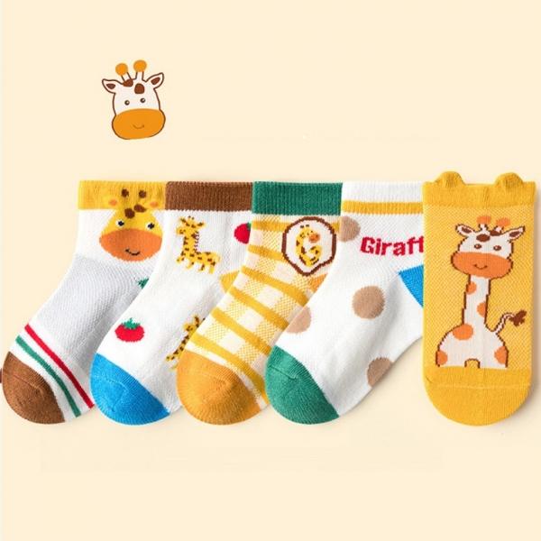 아동양말 도트기린 중목 5족세트