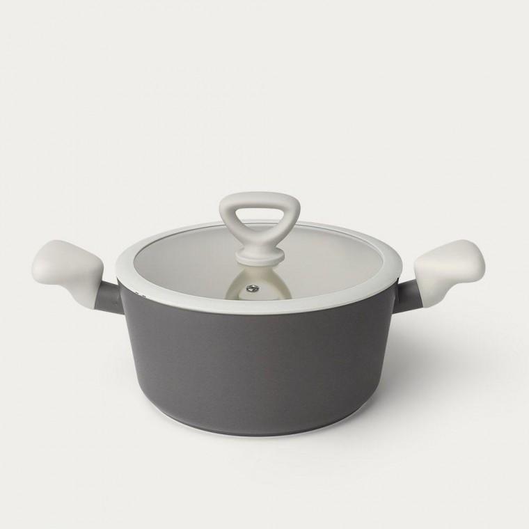 세라믹코팅 인덕션냄비 투톤 키친플라워 20cm 양수