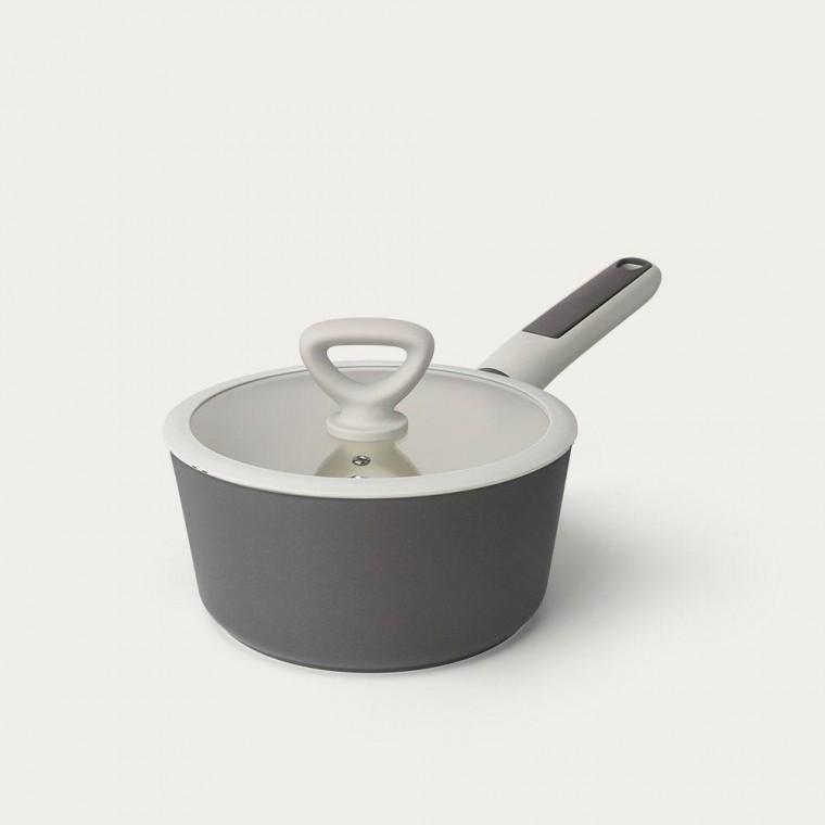 세라믹코팅 인덕션냄비 키친플라워 편수 투톤 18cm