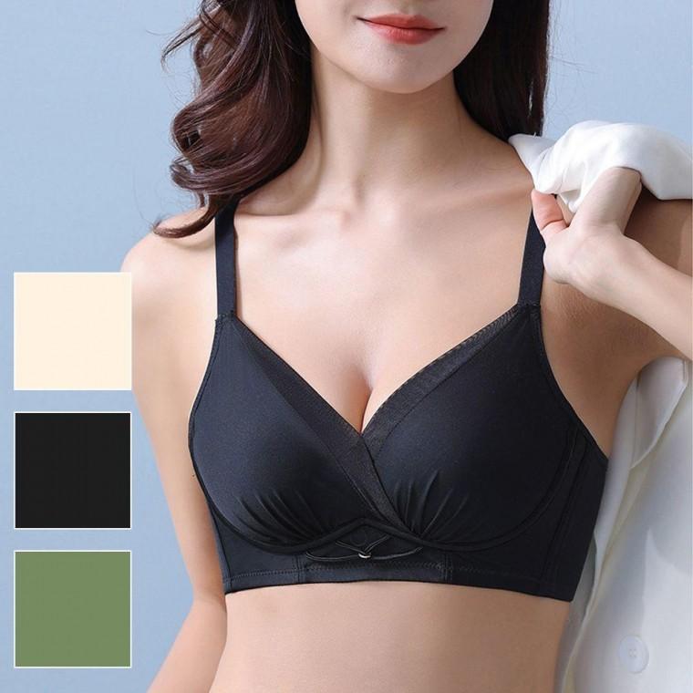 뽕브라 볼륨 3컬러 브래지어 심리스 노와이어 새가슴