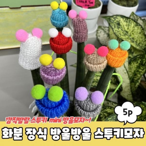 화분 장식 방울방울 스투키모자 5P