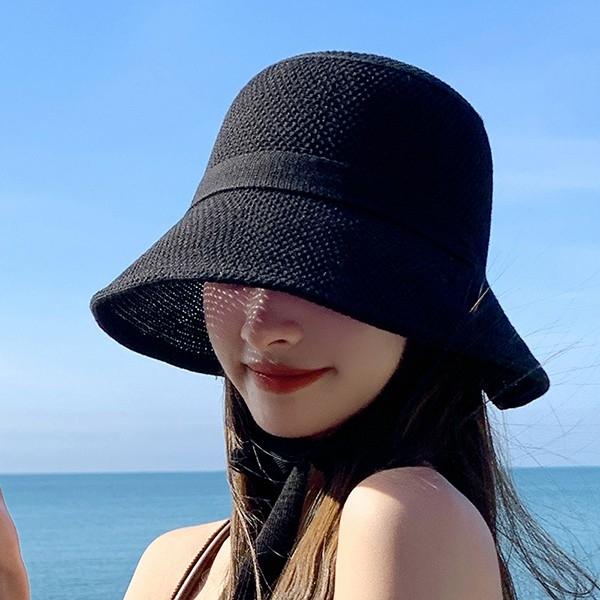 여성 3컬러 끈장식 디자인 캐주얼 비치모자 HAT71