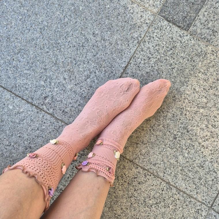 러블리 봄여름 레이스 중목양말
