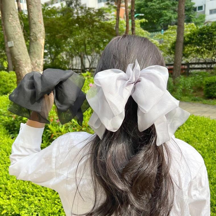 쉬폰 빅 리본 헤어핀
