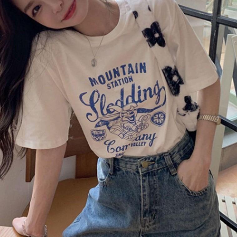 남자반팔티 여자 데일리 반팔 면 여름 필수 티셔츠 프린팅 박스핏