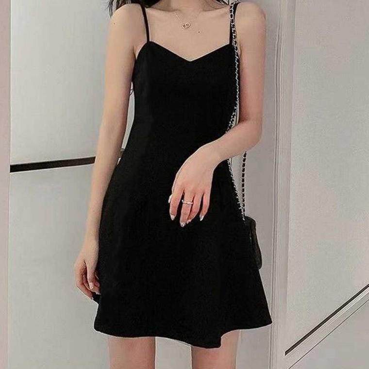 모던 실루엣 슬림 블랙 뷔스티에 원피스 RNR-0072