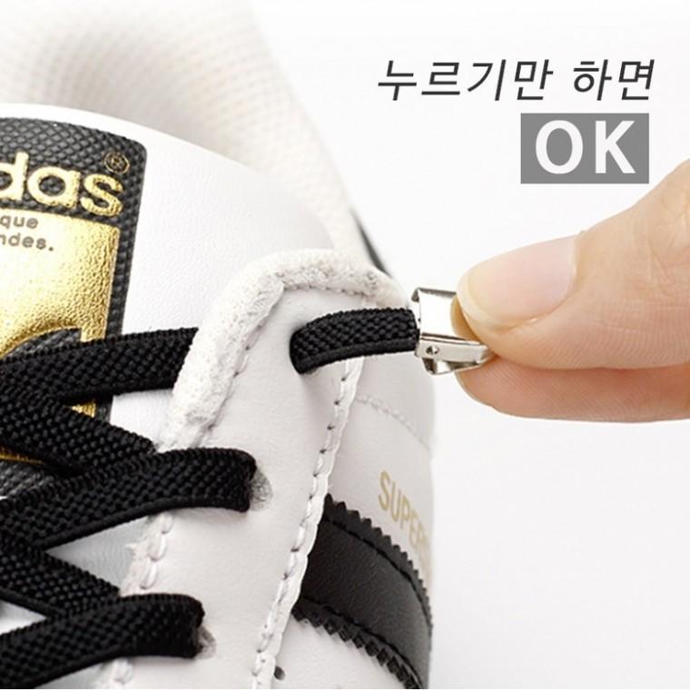 클립형 매듭없는 운동화끈 신발끈 운동화끈 정리 무매듭 클립형 평끈