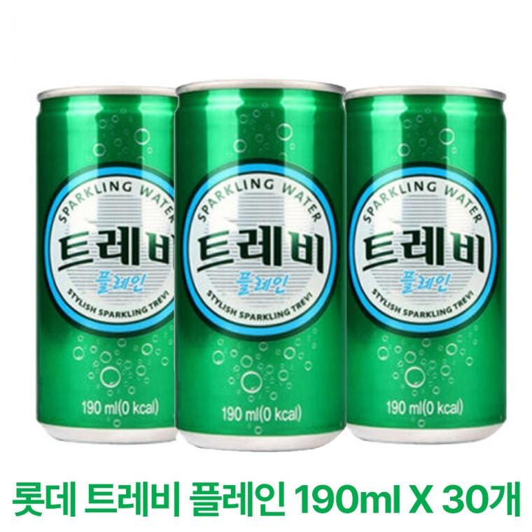 [1위파워샵] 롯데 트레비 플레인 탄산수 190ML X 30개 물보다 시원한 청량함