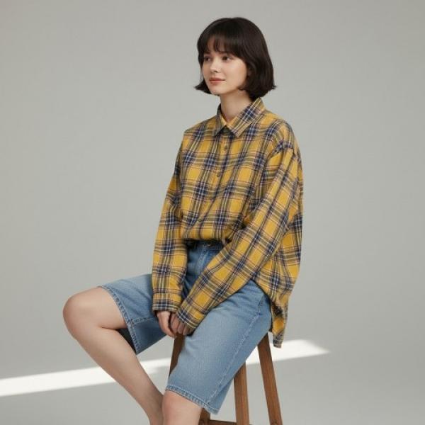 도센 남녀공용 오버핏 체크남방 타탄셔츠 SD-260238