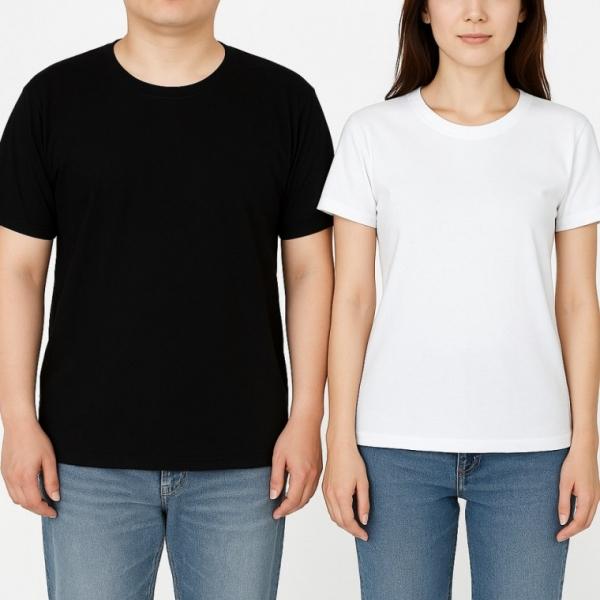 국산 기본 무지 순면 30수 반팔 티셔츠 사이즈(105) 흰티 라운드 남녀공용 면티 데일리티 이너티 여성 남자