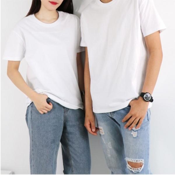 [이거찜] 국내최저가 최고급 원단 코튼 라운드 무지 반팔티셔츠 흰티 뚜꺼운 반팔티 20수면티