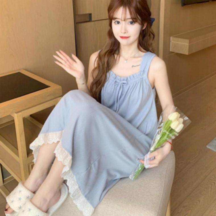 여름 여성 데일리 밴딩 리본 원피스 파자마 잠옷 홈웨어