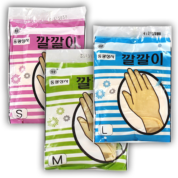 동광 미용장갑 깔깔이 미니고무장갑 SML 소 중 대