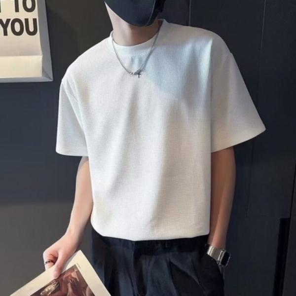 남성 와플 라운드넥 반팔티 FL 라운드넥 티셔츠