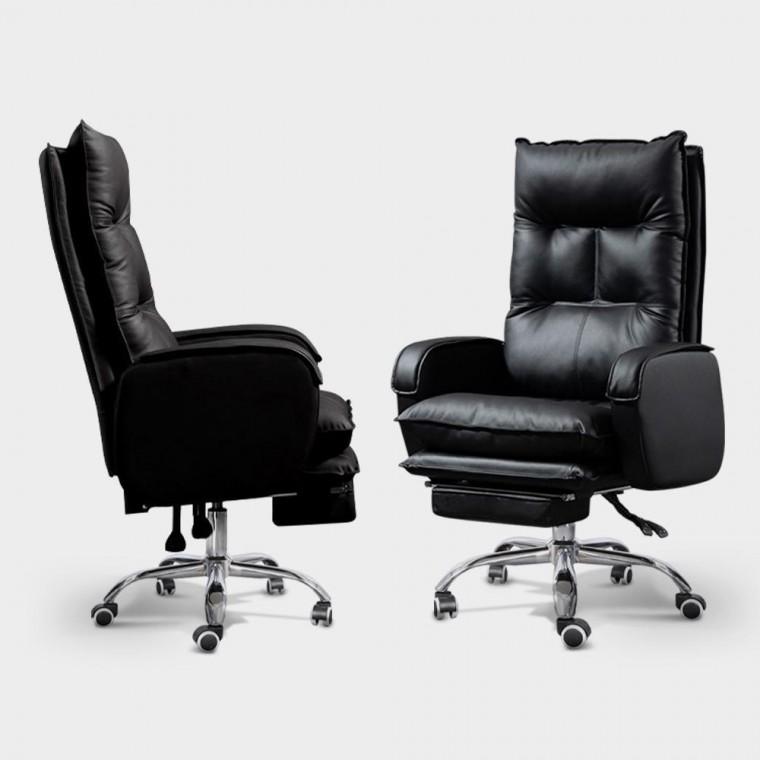 편한 사무실 의자 고급 사무용 1인 라운지체어 가죽 리클라이너
