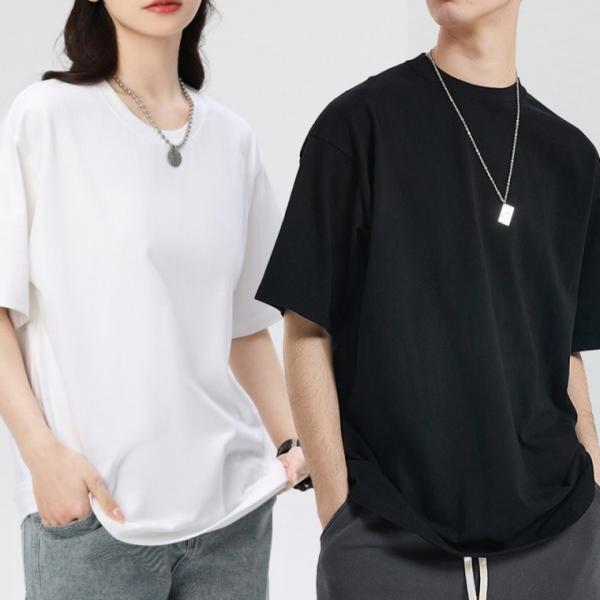 남자 여자 여름 기본핏 라운드 무지 반팔티 기본 흰색 면티 30수 이너 티셔츠