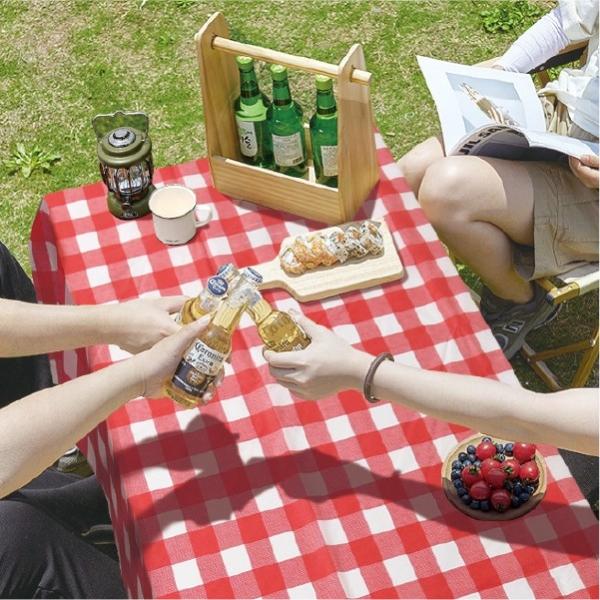[지앤지] 방수 체크무늬 식탁보 돗자리겸용 캠핑용식탁보 4 6인용