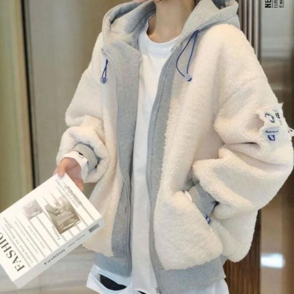 간절기여성자켓 봄양털후드점퍼 뽀글이가을아우터