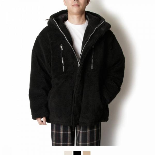오버핏 양털패딩 후드집업