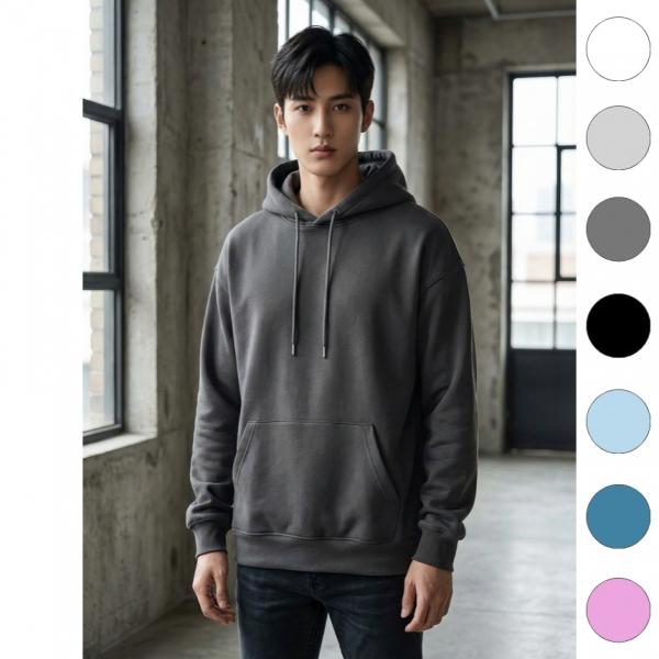 유니바운드 후드티 오버핏 커플티 루즈핏 단체복 무지 캐주얼룩 커스텀후드티 빅사이즈 단체티 단체제작