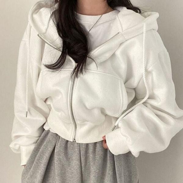 크롭 후드집업 봄 가을 이너 집업 오버핏