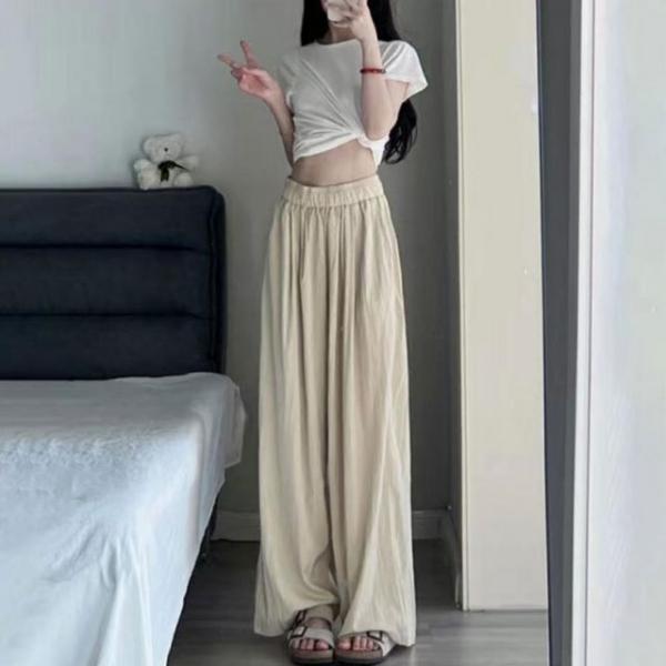 여성 여름 와이드 쿨링 아이스 밴딩 팬츠 츄리닝 바지