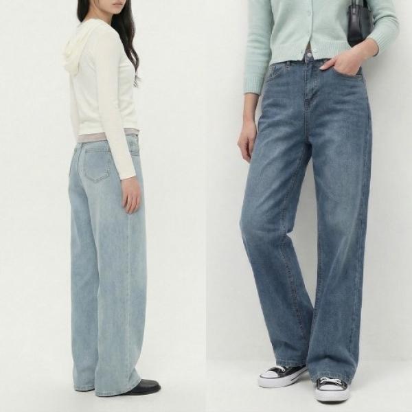 스판 워싱 세미와이드 데님팬츠 4color