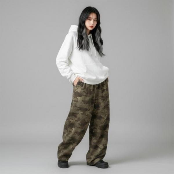 에카모 남녀공용 투윌 커브드와이드 팬츠 SD-260228