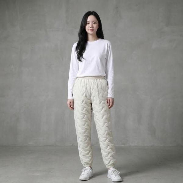 남녀공용 웜 퀼티드 패딩 조거 팬츠 4color