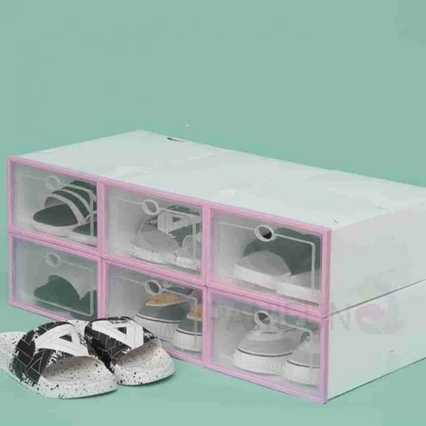DIY 신발정리함 6p 핑크 신발정리박스 신발수납함 신발정리대 슈즈정리대 신발보관함