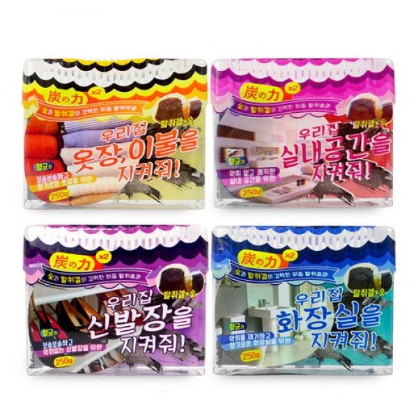 우리집탈취제 4종 옷장 신발장 화장실 실내공간 탈취제 숯 냄새제거