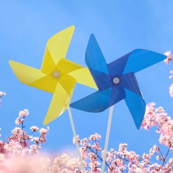 바람개비 단색 4각 14cm