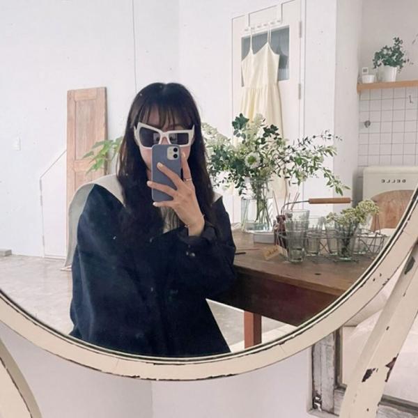 비대칭 선글라스 화이트