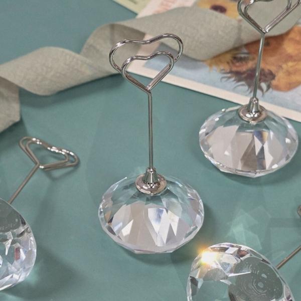 크리스탈 하트 메모 집게 9cm