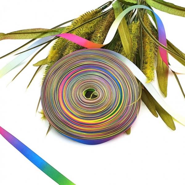 무지개 단면 포장 리본 끈 9mm