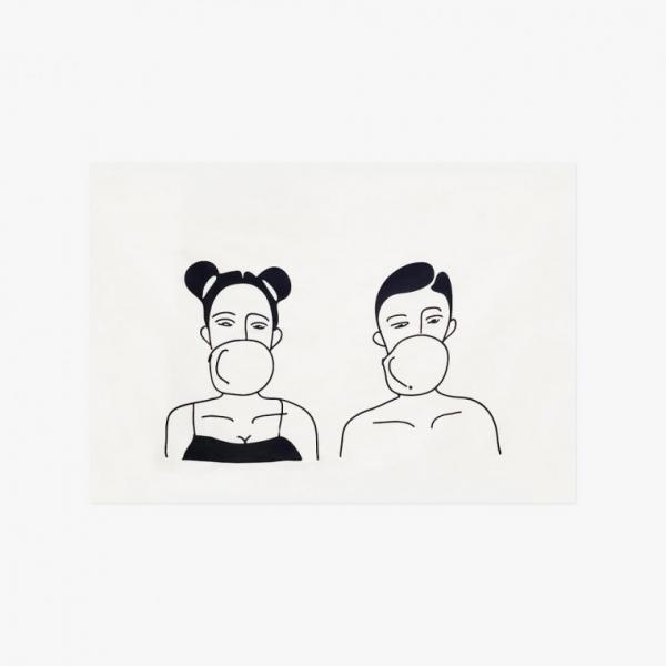 대형 패브릭 포스터 커플풍선껌 S